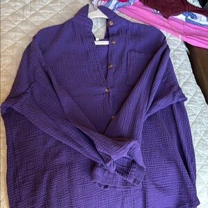 Purple Button-Up Shirt